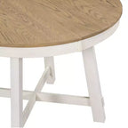 Mesa de comedor Whisen Farmhouse con base en forma de X de 4 patas y extensión de 40.6 cm
