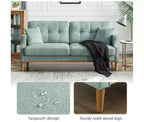 Sofá de 2 plazas GDFStudio Camain de 56,7" con patas de madera, acolchado capitoné y resistente al agua