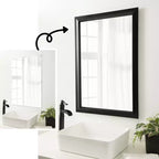 Amanti Art Mirror Makeover Bathroom Mirror Frame Border Kit - Fully Assembled Peel and Stick Frame - Mirror NOT Included - Grand Black Narrow Trim
