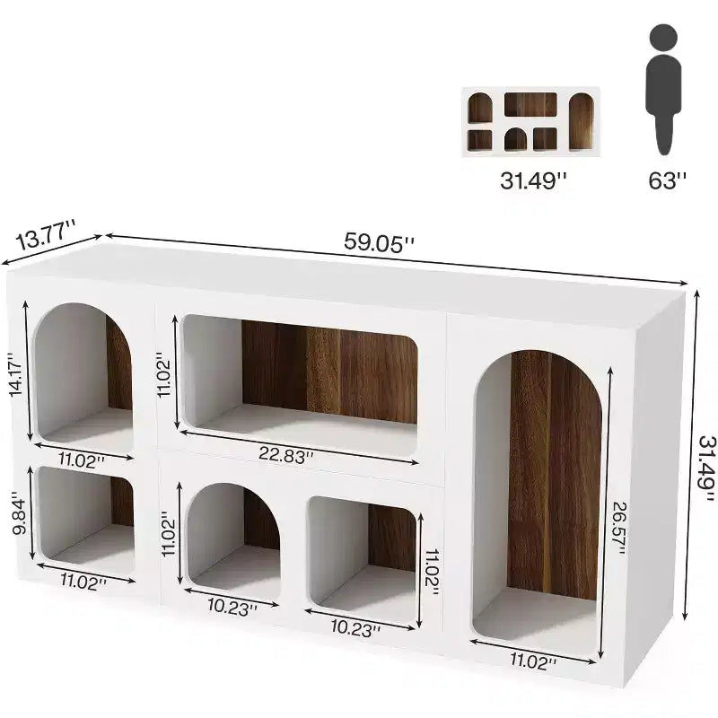 Mesa Consola Lantine 59, Organizador de Almacenamiento Moderno, Mesa de Entrada Mesa Sofá Detrás del Sofá para Sala de Estar, Pasillo, Vestíbulo