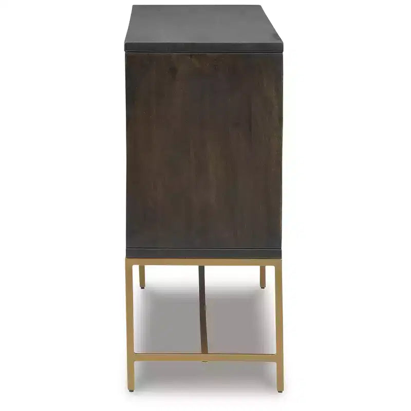 Mueble decorativo contemporáneo Elinmore de Signature Design by Ashley, acabado marrón/dorado