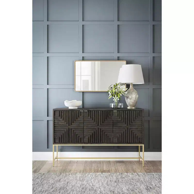 Mueble decorativo contemporáneo Elinmore de Signature Design by Ashley, acabado marrón/dorado
