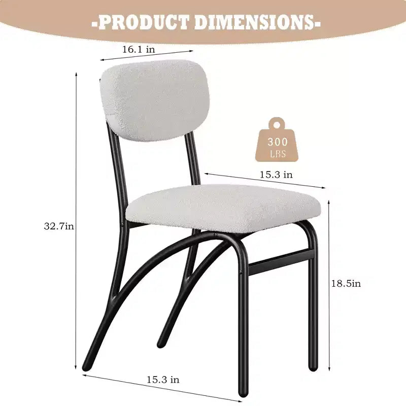 Sillas de comedor, juego de sillas de comedor Boucle de 2/4/6, sillas de comedor de cocina tapizadas modernas de mediados de siglo