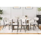 Sillas de comedor, juego de sillas de comedor Boucle de 2/4/6, sillas de comedor de cocina tapizadas modernas de mediados de siglo