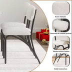 Sillas de comedor, juego de sillas de comedor Boucle de 2/4/6, sillas de comedor de cocina tapizadas modernas de mediados de siglo