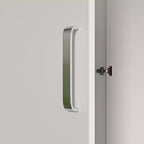 Armario de dos puertas blanco minimalista Famapy con barra para colgar y almacenamiento organizado
