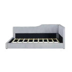Cama nido tapizada en pana con forma de L, tamaño doble/matrimonial, con dos camas individuales, 4D - ModernLuxe