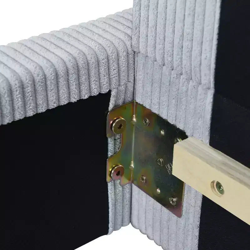 Cama nido tapizada en pana con forma de L, tamaño doble/matrimonial, con dos camas individuales, 4D - ModernLuxe