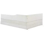 Cama nido tapizada en pana con forma de L, tamaño doble/matrimonial, con dos camas individuales, 4D - ModernLuxe