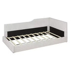 Cama nido tapizada en pana con forma de L, tamaño doble/matrimonial, con dos camas individuales, 4D - ModernLuxe