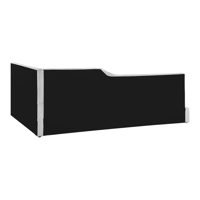 Cama nido tapizada en pana con forma de L, tamaño doble/matrimonial, con dos camas individuales, 4D - ModernLuxe