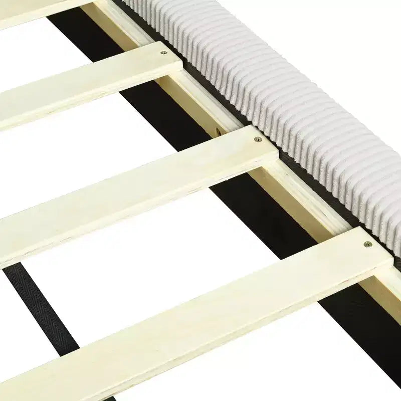 Cama nido tapizada en pana con forma de L, tamaño doble/matrimonial, con dos camas individuales, 4D - ModernLuxe