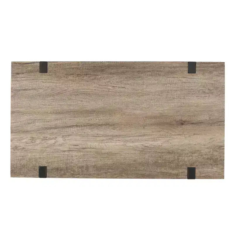 Mesa de centro industrial 43W con parte superior gruesa, gris Canyon-ModernLuxe