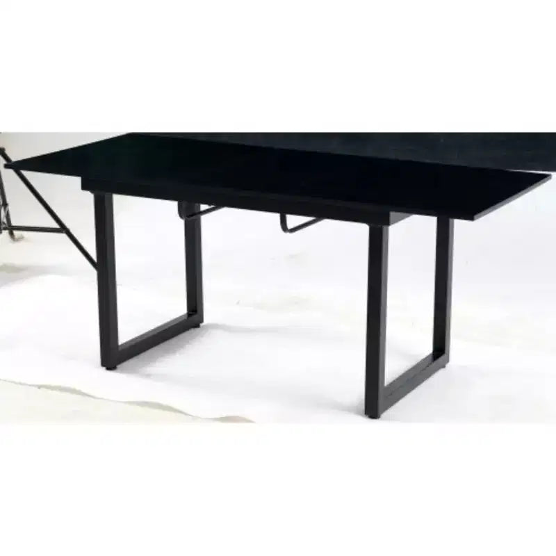 Mesa de comedor extensible cuadrada con pata de metal, mesa de cocina moderna que ahorra espacio para sala de estar