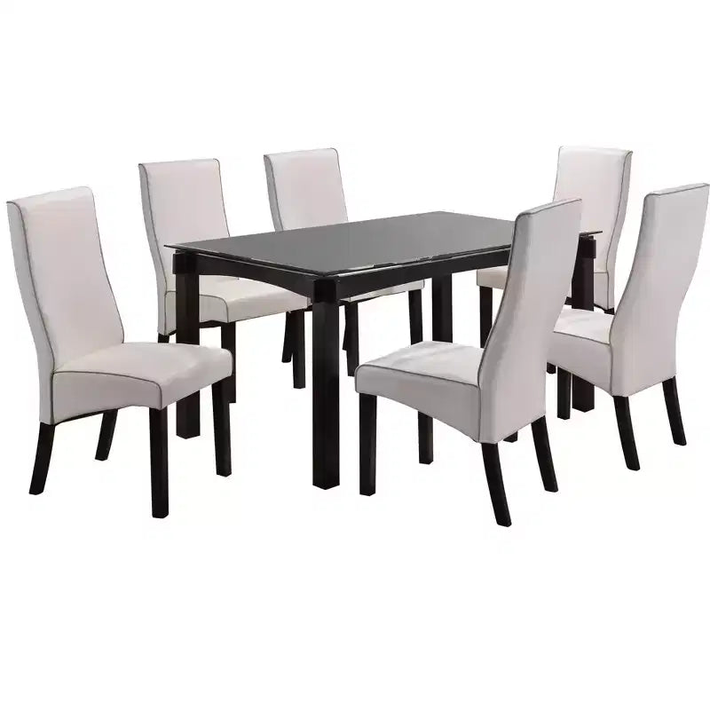 Kings Brand Furniture Pentam, juego de 2 sillas laterales de piel sintética para comedor y cocina