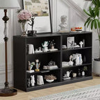 PexFix Armario decorativo de madera de 36x31x16 con estante ajustable y almacenamiento sin puerta, color negro