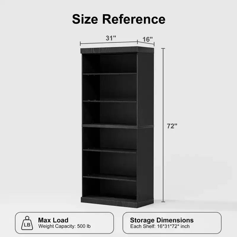 PexFix Armario decorativo de madera de 36x31x16 con estante ajustable y almacenamiento sin puerta, color negro