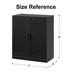 PexFix Gabinete acentuado de madera de ratán de 36x31x16 con estante ajustable Gabinete de almacenamiento Negro
