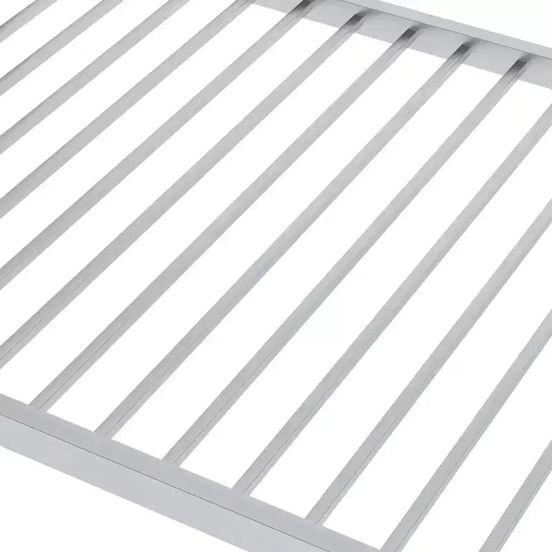 Litera baja doble sobre doble de metal Whisen con escalera y barandilla