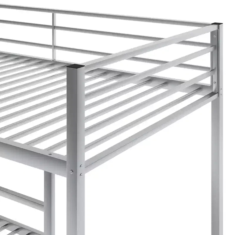 Litera baja doble sobre doble de metal Whisen con escalera y barandilla