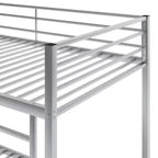 Litera baja doble sobre doble de metal Whisen con escalera y barandilla