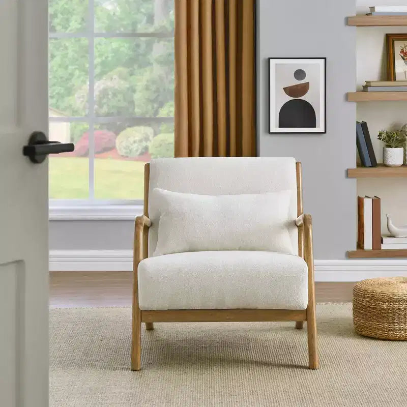 Sillón decorativo de estilo moderno de mediados de siglo Eterna de Roundhill Furniture con almohada lumbar extraíble