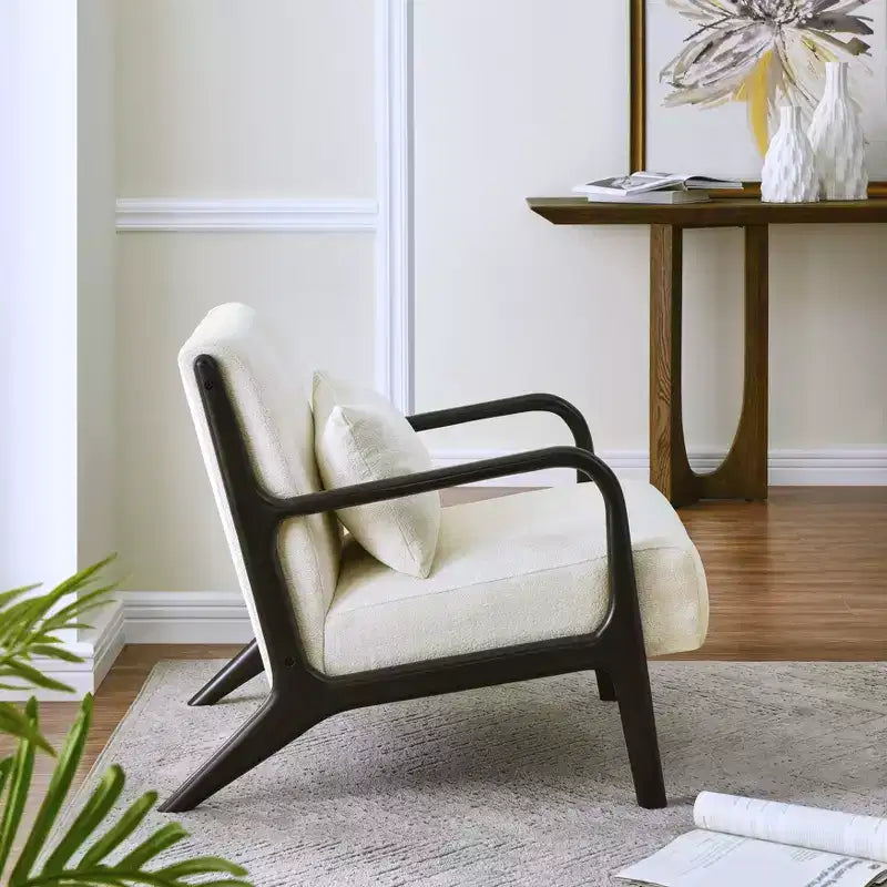 Sillón decorativo de estilo moderno de mediados de siglo Eterna de Roundhill Furniture con almohada lumbar extraíble