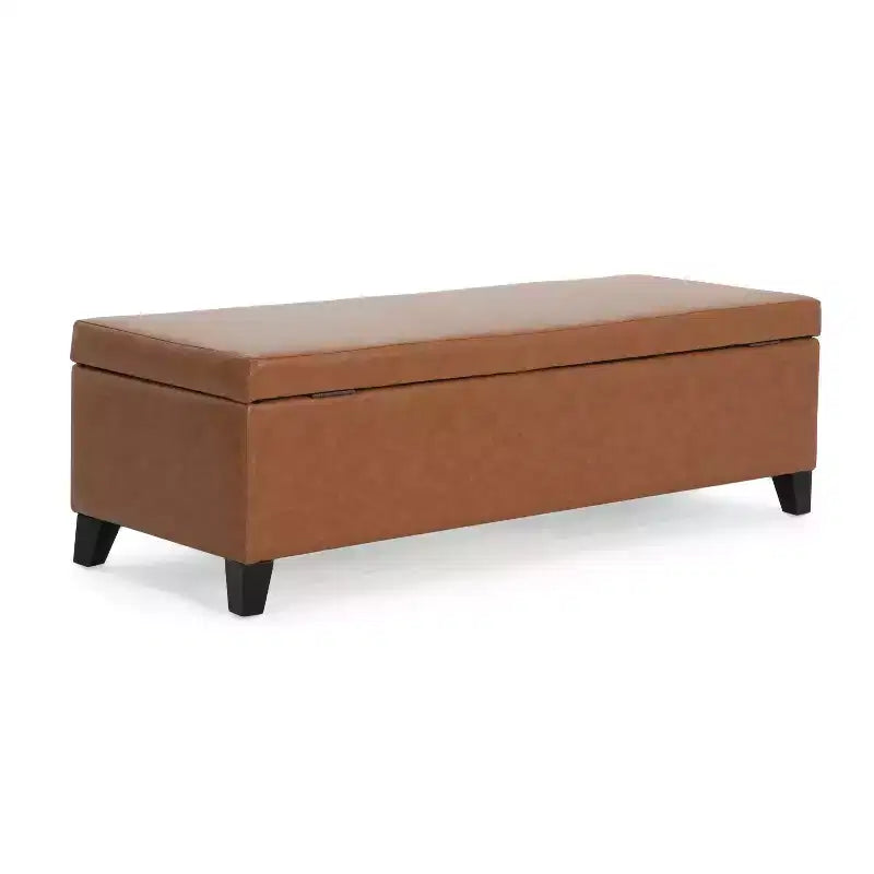 Puf de almacenaje tapizado Christopher Knight Home York de madera de abedul contemporánea
