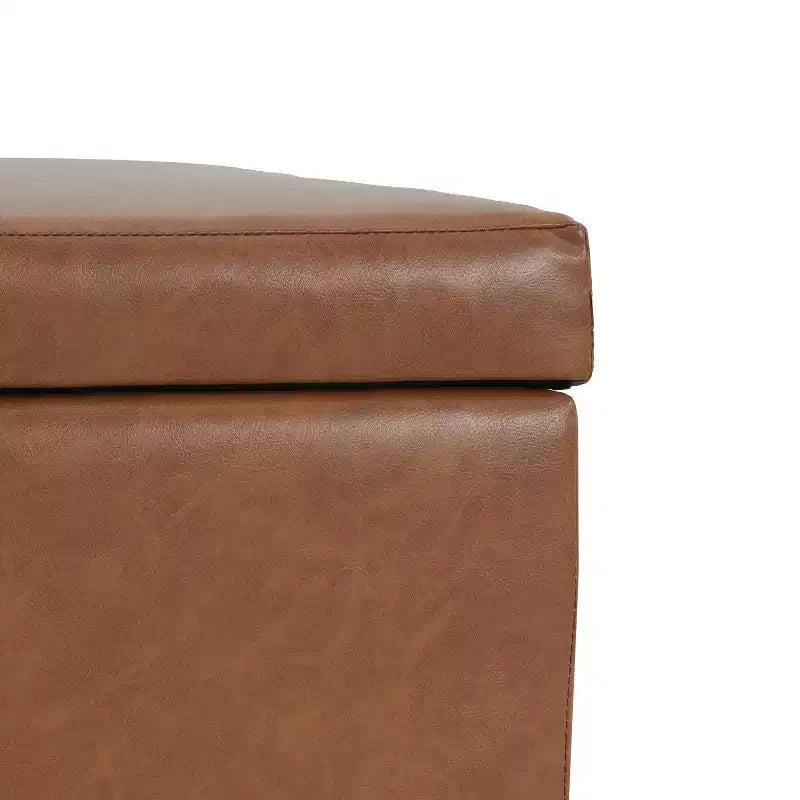 Puf de almacenaje tapizado Christopher Knight Home York de madera de abedul contemporánea