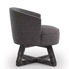 GDFStudio Glenn Silla Giratoria 360 con Tapizado de Lino y Base de Caucho