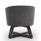 GDFStudio Glenn Silla Giratoria 360 con Tapizado de Lino y Base de Caucho