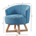 GDFStudio Glenn Silla Giratoria 360 con Tapizado de Lino y Base de Caucho