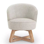 GDFStudio Glenn Silla Giratoria 360 con Tapizado de Lino y Base de Caucho