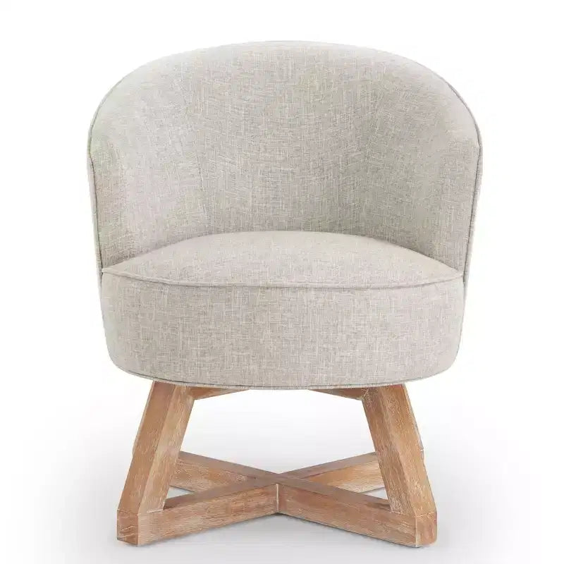 GDFStudio Glenn Silla Giratoria 360 con Tapizado de Lino y Base de Caucho