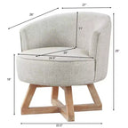 GDFStudio Glenn Silla Giratoria 360 con Tapizado de Lino y Base de Caucho