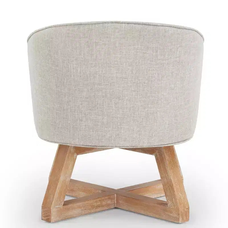 GDFStudio Glenn Silla Giratoria 360 con Tapizado de Lino y Base de Caucho