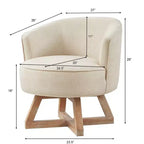 GDFStudio Glenn Silla Giratoria 360 con Tapizado de Lino y Base de Caucho