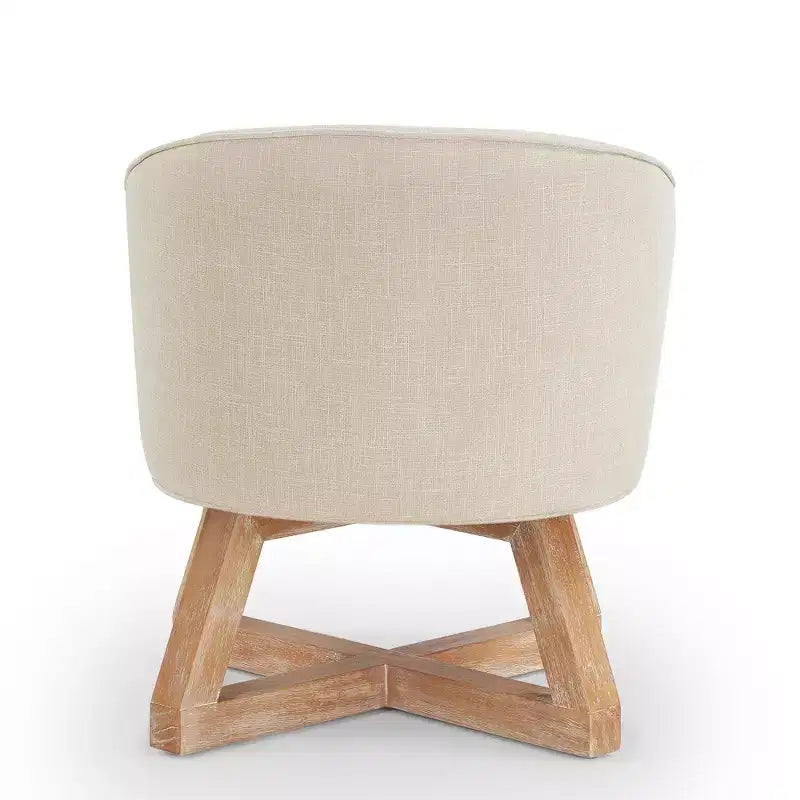 GDFStudio Glenn Silla Giratoria 360 con Tapizado de Lino y Base de Caucho