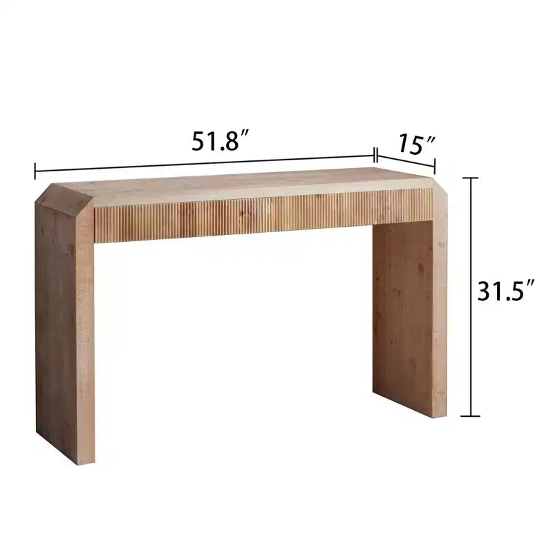 GDFStudio Rae Mesa consola rústica de madera de 51,8 con cajón texturizado acanalado
