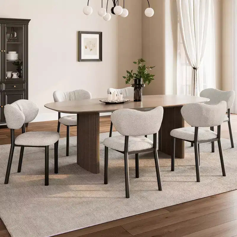 Sillas de comedor tapizadas (juego de 2), blancas