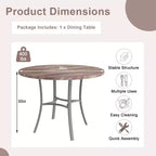 VECELO Mesa de comedor redonda de 36 pulgadas para 4, cubierta de mesa de bar de imitación mármol con patas de metal para cocina, espacios pequeños