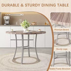 VECELO Mesa de comedor redonda de 36 pulgadas para 4, cubierta de mesa de bar de imitación mármol con patas de metal para cocina, espacios pequeños