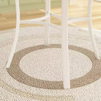 VECELO Mesa de comedor redonda de 36 pulgadas para 4, cubierta de mesa de bar de imitación mármol con patas de metal para cocina, espacios pequeños