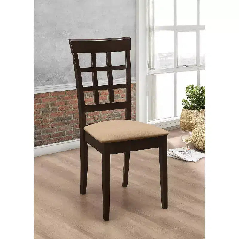Simple Relax Juego de 2 sillas auxiliares tapizadas en capuchino y tostado