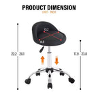 FDW Silla de salón con altura ajustable, taburete giratorio para spa con cómodo asiento de cuero PU y base de metal cromado