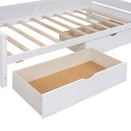 Cama nido de madera doble/matrimonial con 2 cajones, armario todo en uno y estantes - ModernLuxe