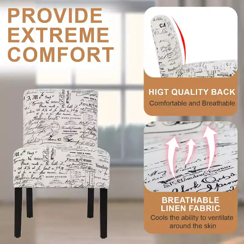 FDW Silla de comedor Silla decorativa con tela suave y respaldo para sala de estar