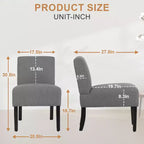 FDW Silla de comedor Silla decorativa con tela suave y respaldo para sala de estar