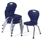 Juego de mesa y sillas de actividades Bintiva Mesa de 24x48 con borde rociado gris y patas ajustables y 4 sillas de aula ZUUL azules de 12