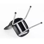 Mesa y silla de actividades Bintiva. Mesa de 24x48 pulgadas con borde pulverizado gris y patas ajustables y 4 sillas de aula NAAR negras de 14 pulgadas.